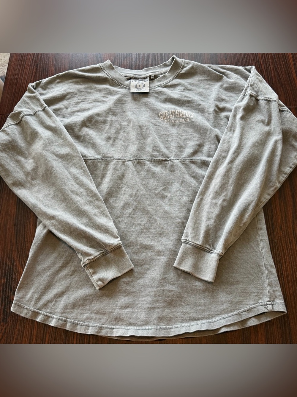 US Vintage Great Smoky Mountains TN Spirit Jersey Long Sleeve Shirt Grey Size S